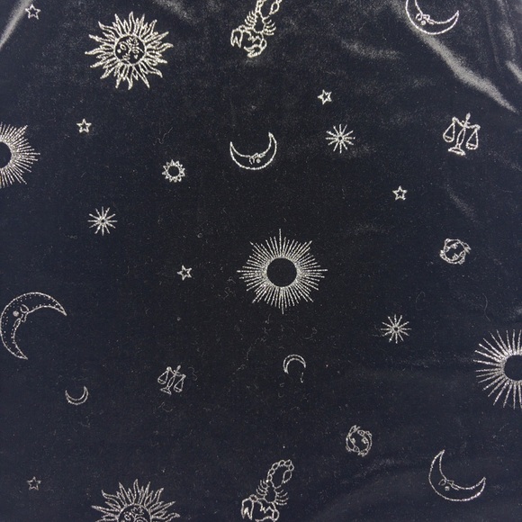 Black Velvet Celestial Star Moon Bodycon Mini Dress Size Small - Picture 8 of 11